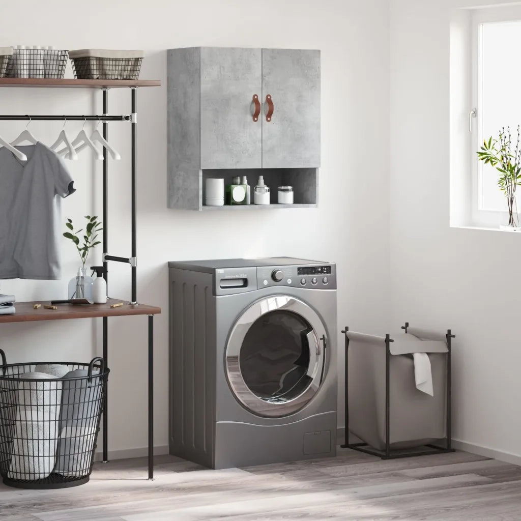 vidaXL Armadietto a Muro Grigio Cemento 60x31x70 cm Legno Multistrato