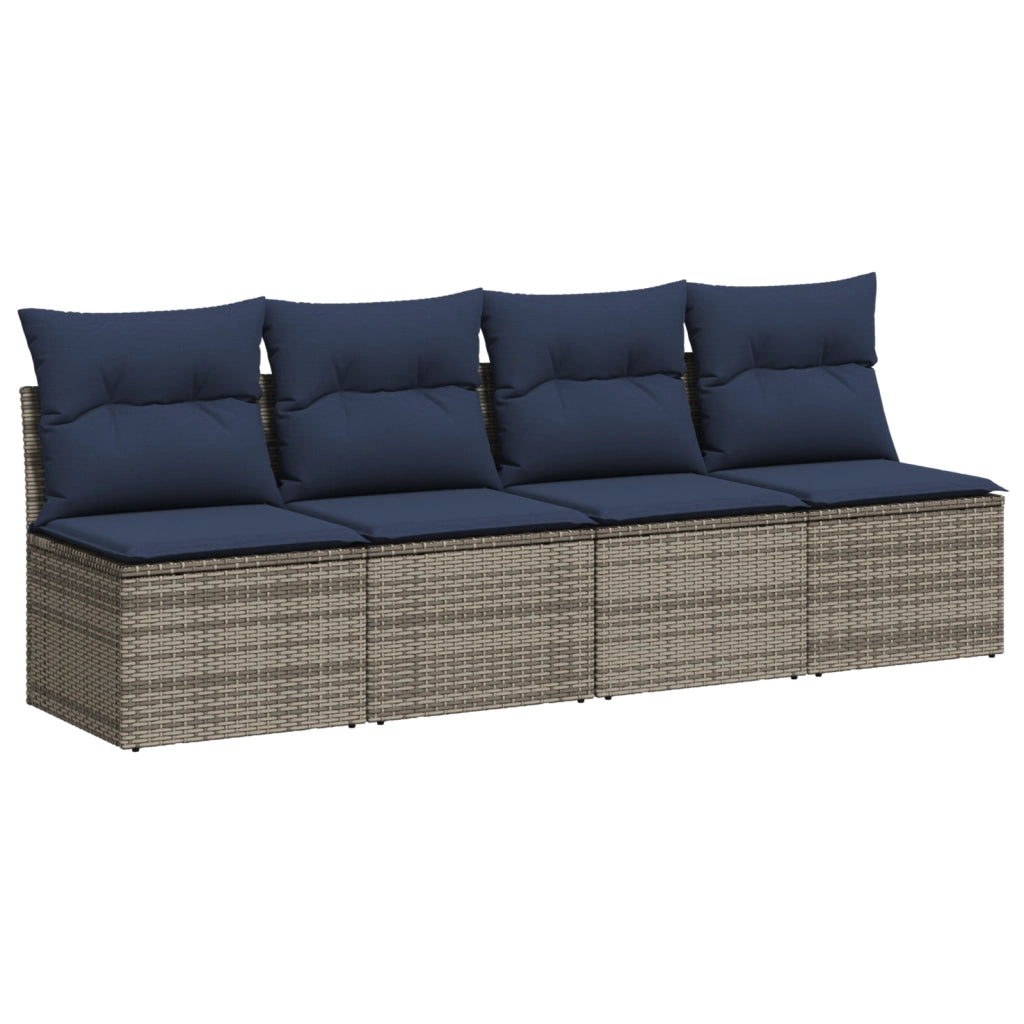| Divano da giardino | Grigio 220 x 62 x 69cm polyrattan 366151