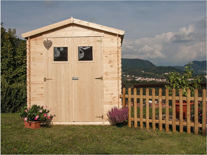 Casetta in legno Giulia cm200x200 pino grezzo non trattato Losa blockhouse