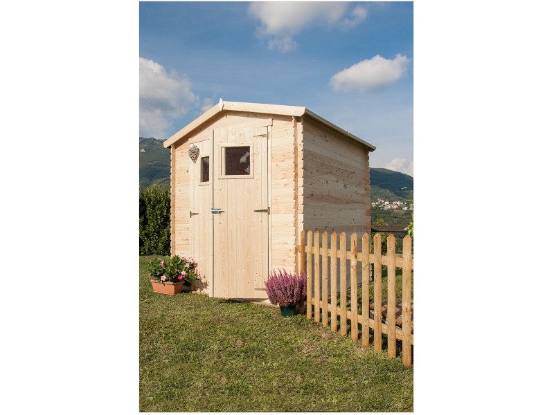 Casetta in legno Giulia cm200x200 pino grezzo non trattato Losa blockhouse