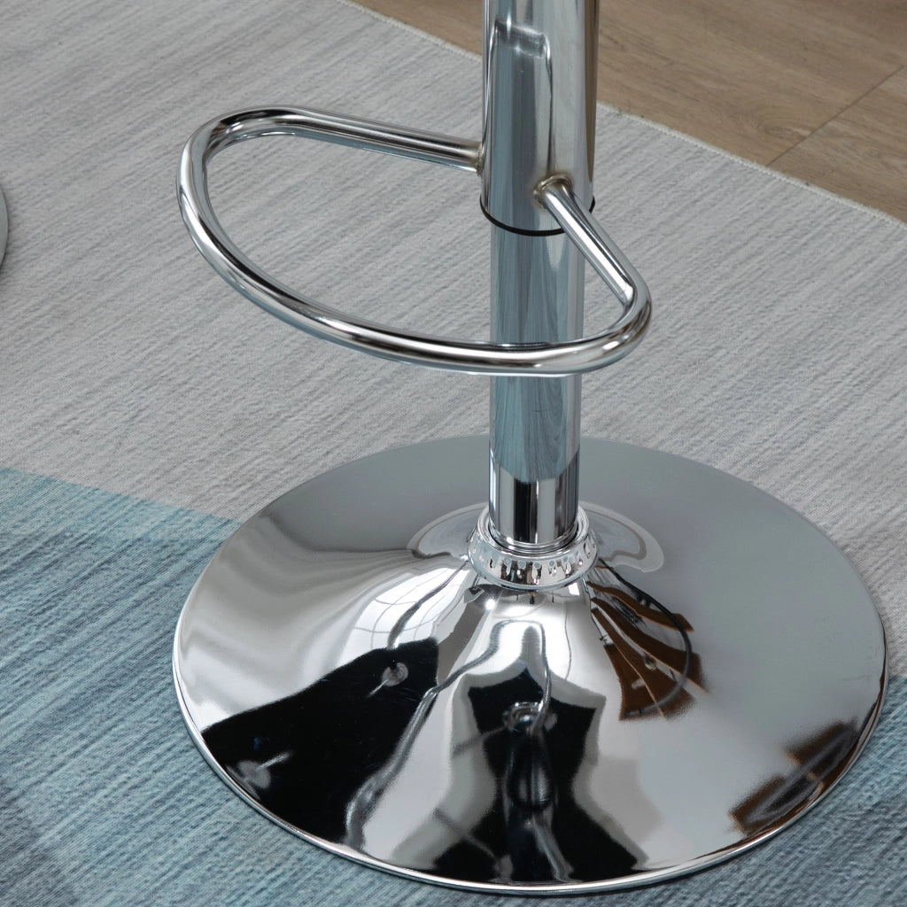 Sgabello Bar Altezza Regolabile ¨C Xylo ¨C Metallo Nero e Seduta Pelle PU Bianca con Schienale