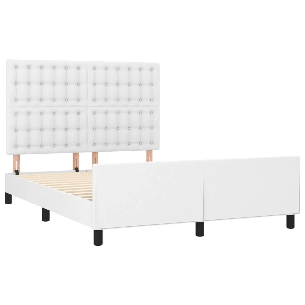 Giroletto con Testiera Bianco 140x190 cm in Similpelle 3125568