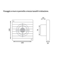 Aspiratore da parete assiale in materiale termoplastico 80