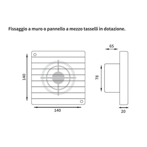 Aspiratore da parete assiale in materiale termoplastico 80