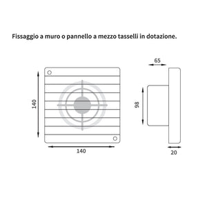 Aspiratore assiale da parete 100