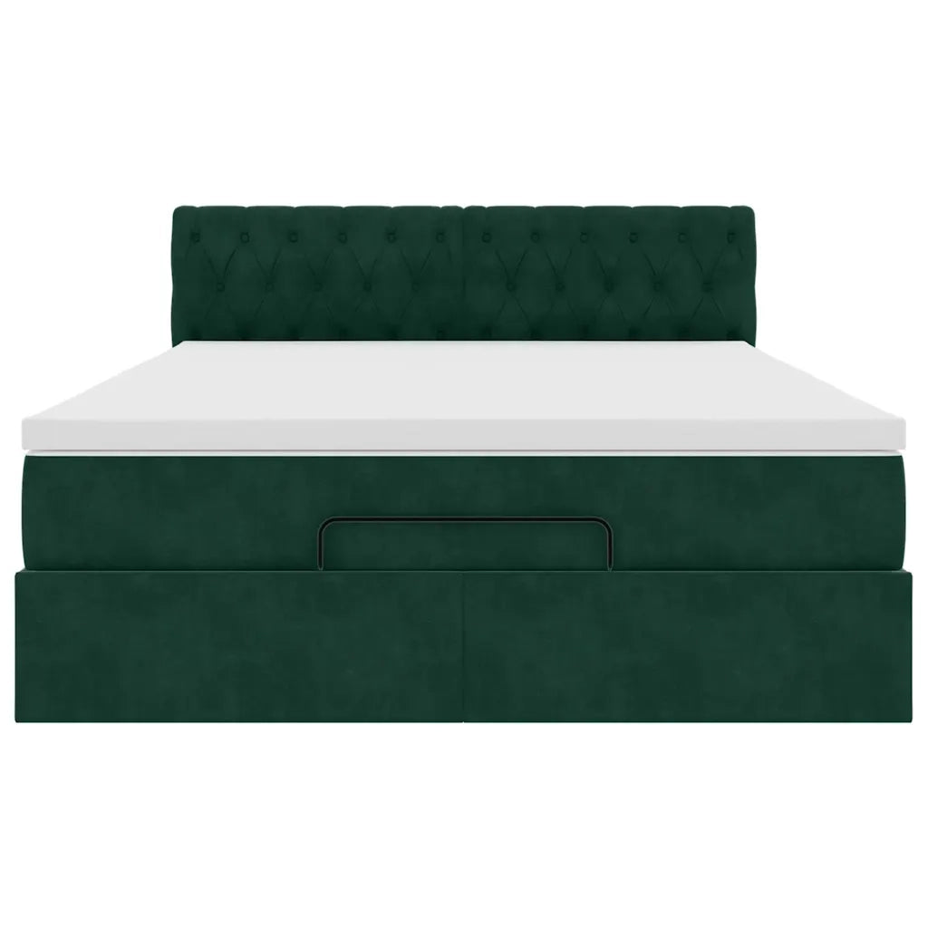 Struttura Letto Pouf con Materasso 140x200 cm in Velluto