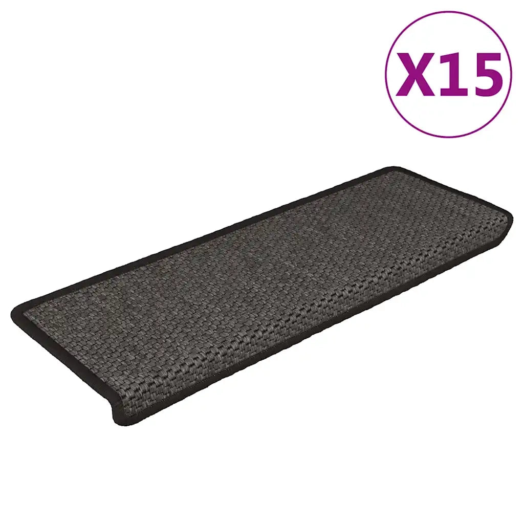 Tappeti Autoadesivi Scale Aspetto Sisal 15pz 65x21x4 Antracite