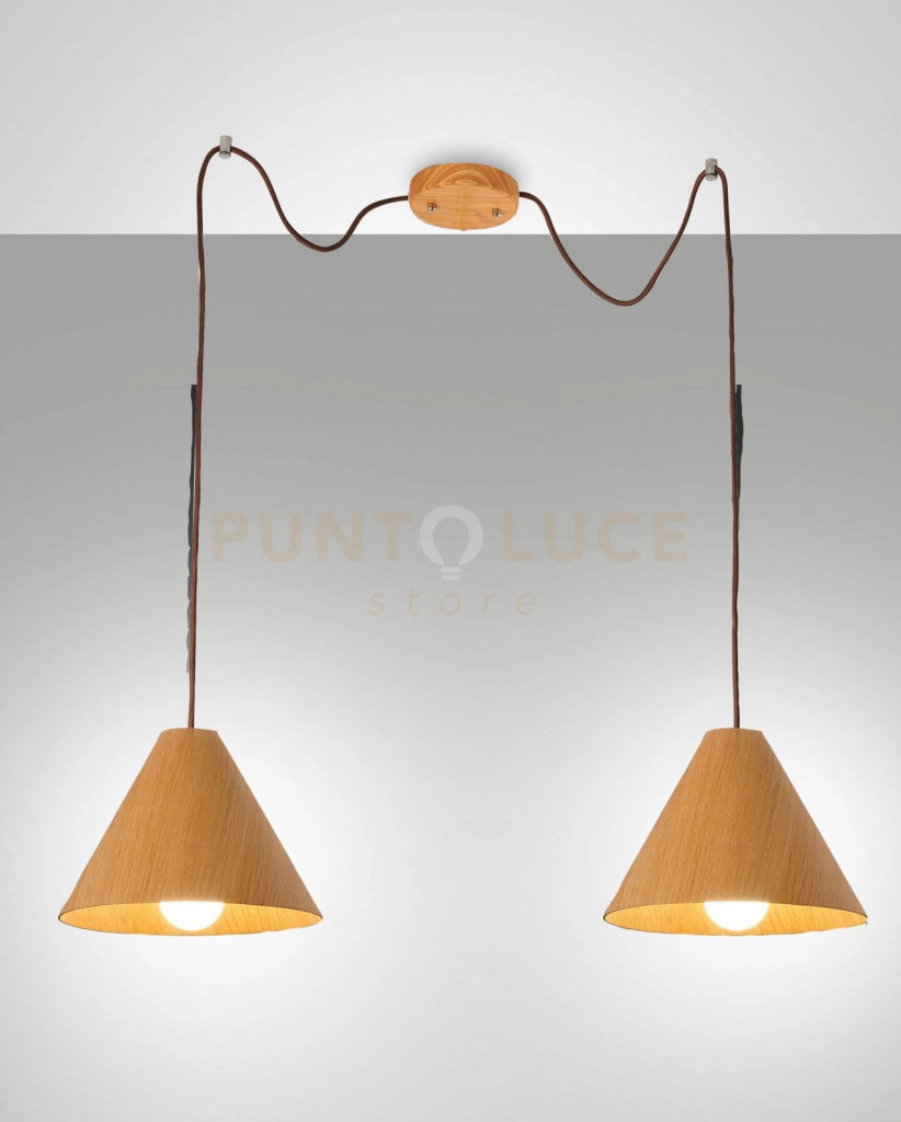 ESINO SOSPENSIONE NOCE 2 LUCI 3630-46-130