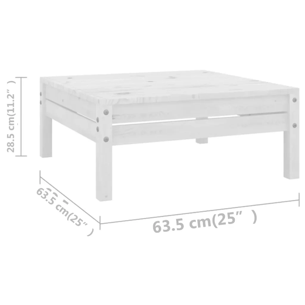 Set Salotto da Giardino 10 pz in Legno Massello di Pino Bianco 3083385