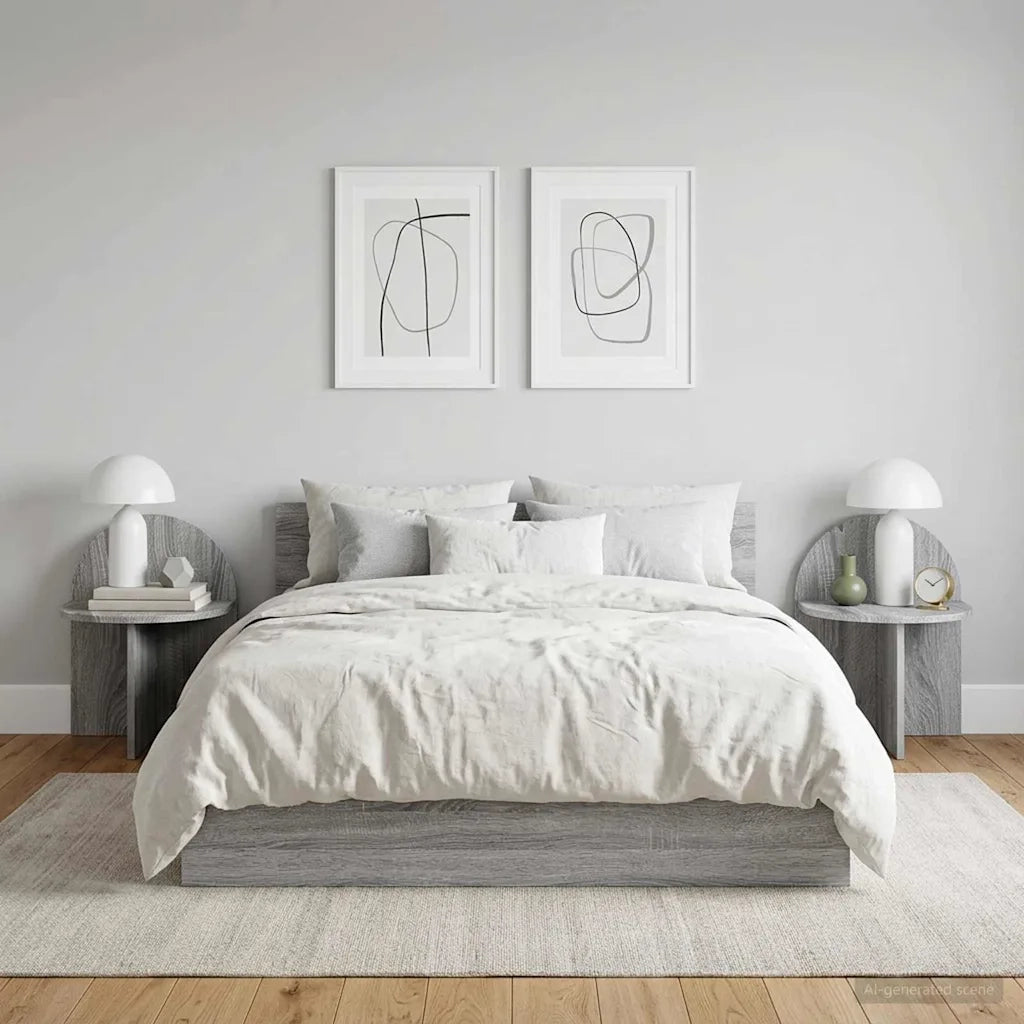 Set di 2 Comodini | Armadio da Notte | Mobiletto da notte Grigio Sonoma 40 x 35,5 x 45,5 cm