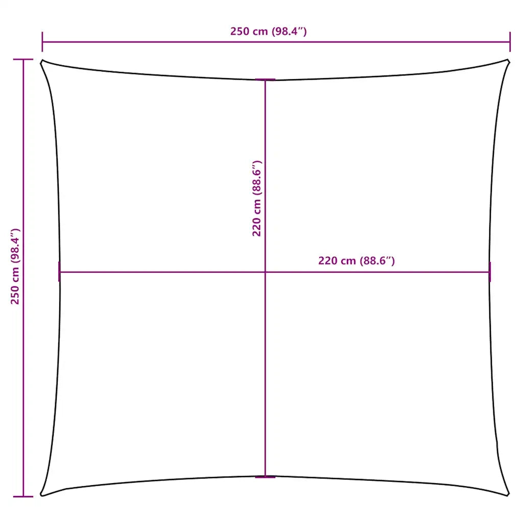 Vela Parasole in Tela Oxford Quadrata 2,5x2,5 m Rossa 135631