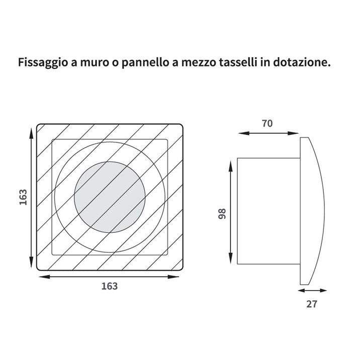 Aspiratore con apertura/chiusura automatica e sensore umidita'