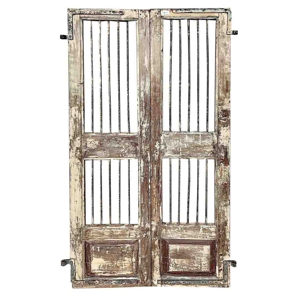 Porta in legno marrone con finitura artigianale, 98x3x175 cm (altezza).
