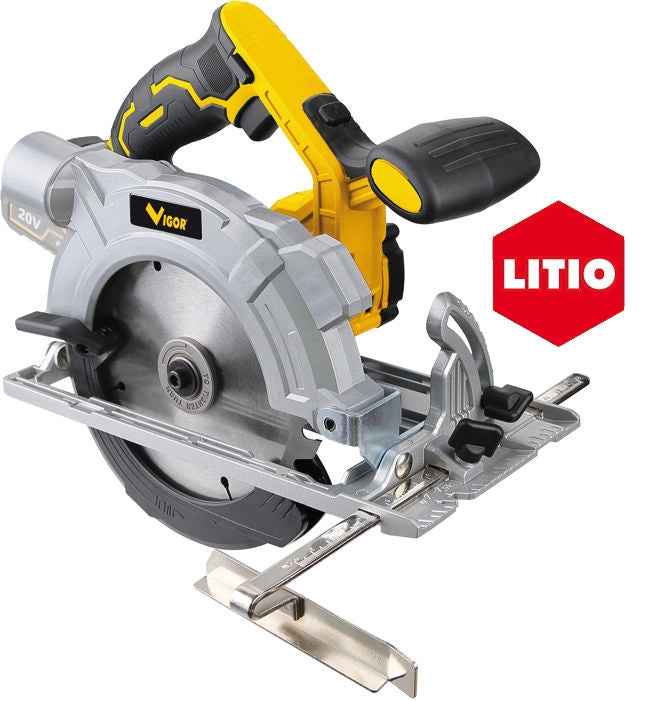 Vigor 9020042 VI-SC 20V Li Sega Circolare a Batteria 20 V 3.4 Ah Diametro Lama 165 mm Peso 3.17 Kg colore Nero