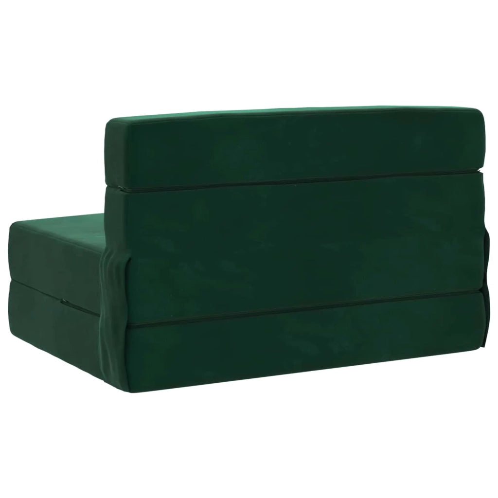 Divano Letto Pieghevole Verde Scuro 190 x 100 x 15 cm Velluto 900111