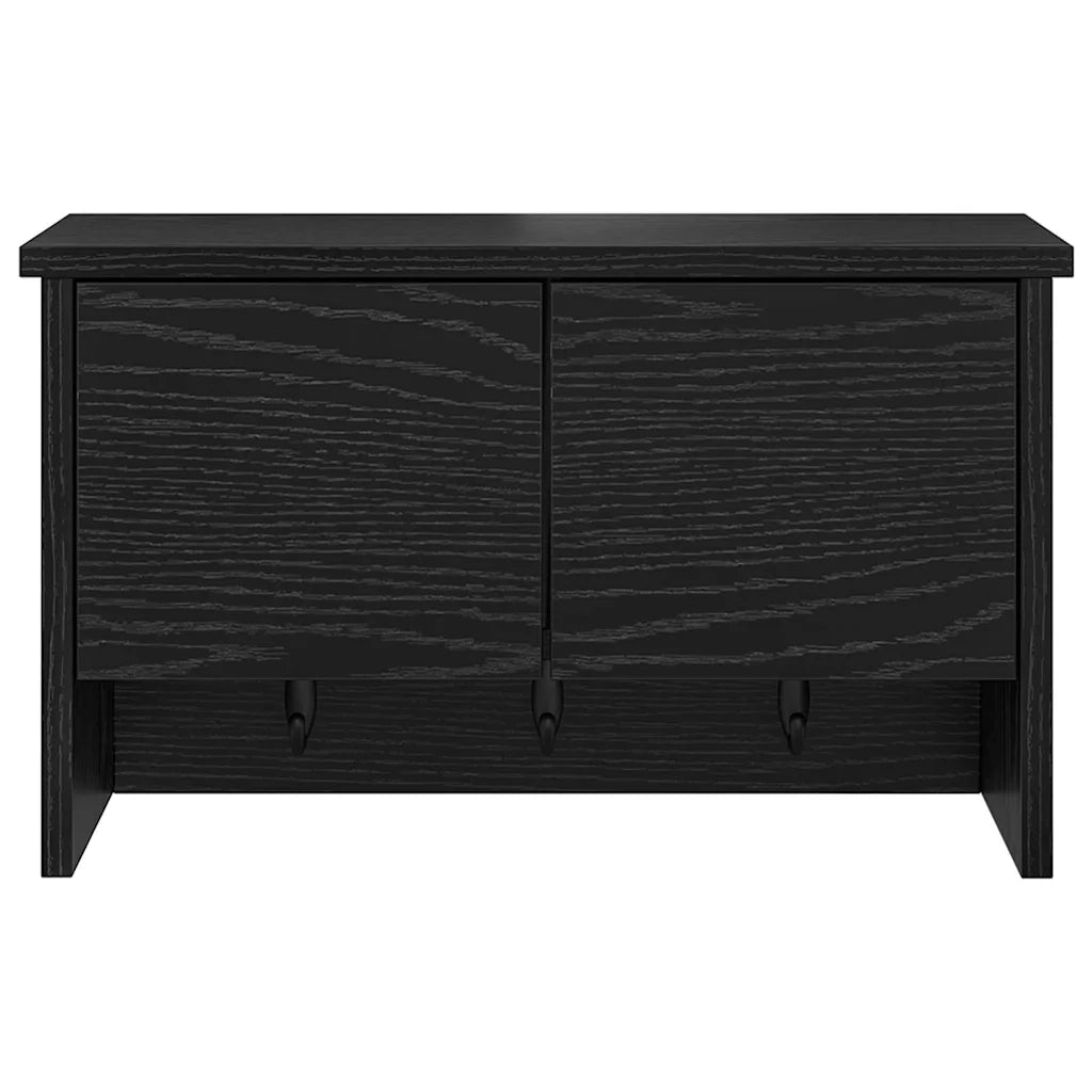vidaXL Appendiabiti a muro con lo scaffale Rovere nero 50 x 20 x 30 cm
