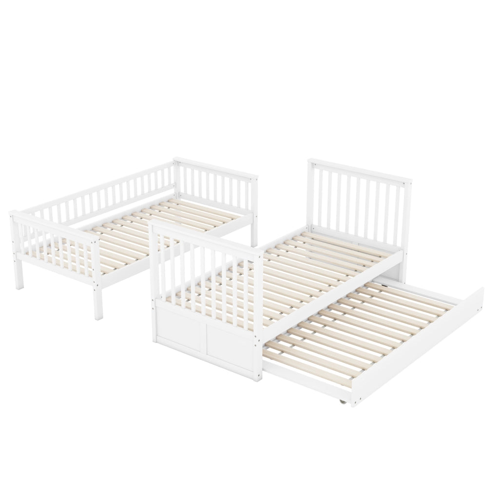 Letto a castello 90x200 cm con letto estraibile; in pino e MDF