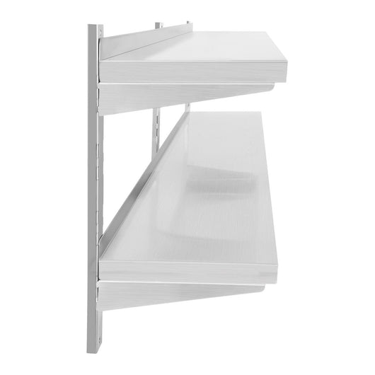 Mensola professionale da parete 2 ripiani 180 cm inox 14_0001546