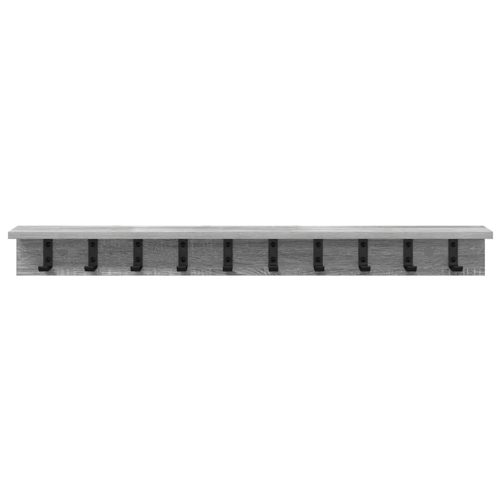 vidaXL Appendiabiti a muro Grigio sonoma 100 x 10.5 x 10.5 cm