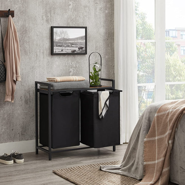 MOBILE BAGNO Valora Cestino Rustico Marrone MDF Telaio in Acciaio