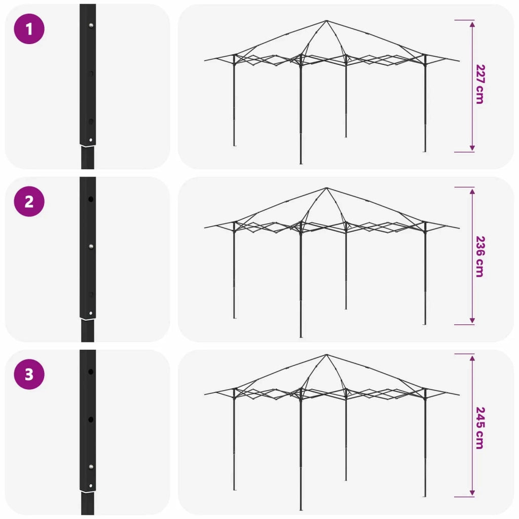 Gazebo con 4 Pareti 3,3 x 3,3 m Crema e Marrone 42036812