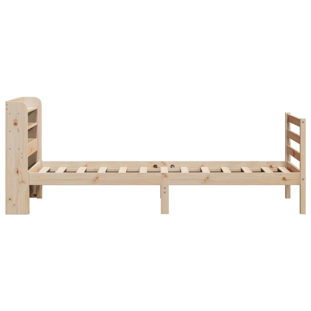 Giroletto con Testiera-Struttura Letto con testiera 100x200 cm Legno Massello di Pino 448281