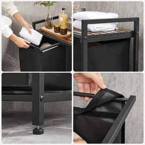 MOBILE BAGNO Valora Cestino Rustico Marrone MDF Telaio in Acciaio