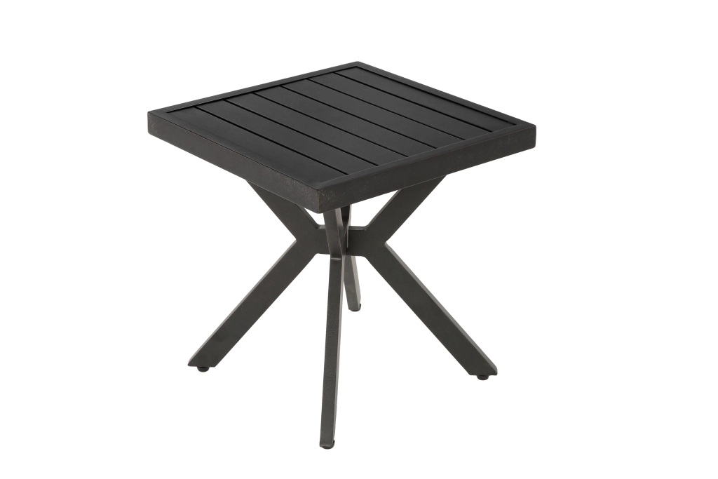 Comodino laterale quadrato in alluminio per esterni per patio; giardino; piscina; interno compagno; facile manutenzione e resistente alle intemperie; marrone scuro