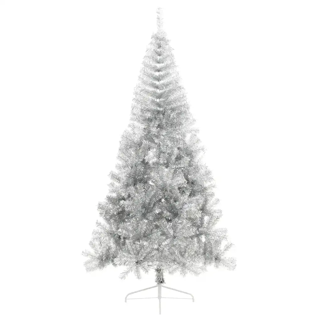 Albero di Natale a Metà con Supporto Argento 210 cm PET 344698