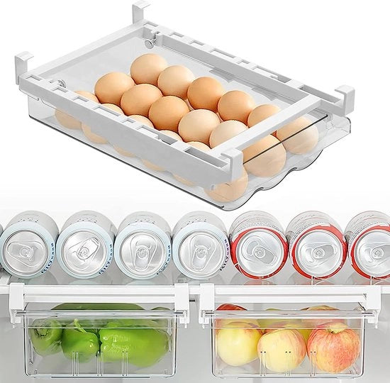 Elettrodomestico per conservazione uova, contenitore per uova con griglia mobile e maniglia, contenitore per uova, contenitore per uova di conservazione, sistema di organizzazione contenitore per uova