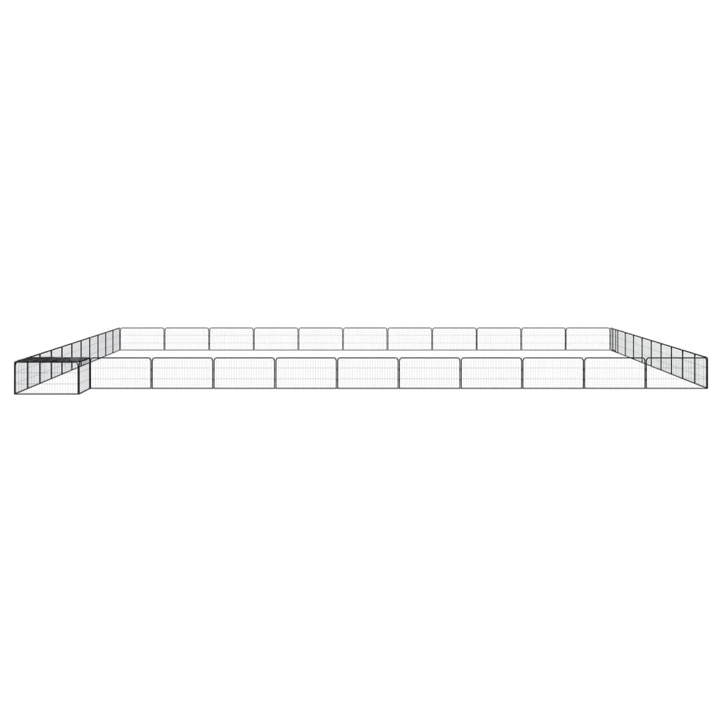 Recinto per cani 44 pannelli 100 x 50 cm acciaio verniciato a polvere nero 02_0043645