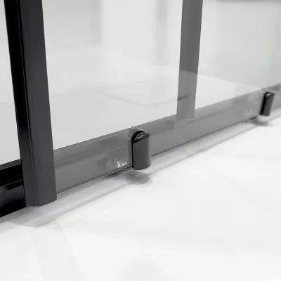Box doccia angolare 80x140 cm scorrevole con profilo nero opaco  Tay