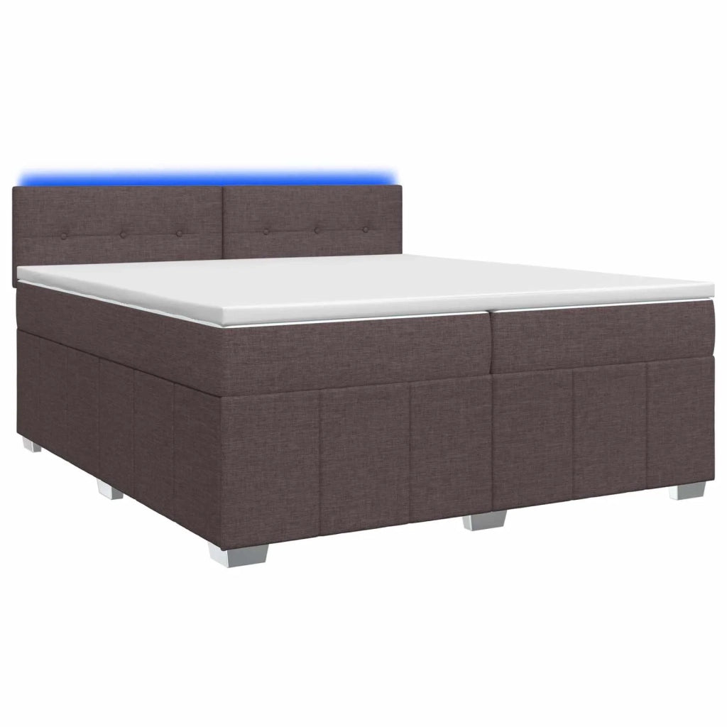 Letto box spring con materasso Marrone Scuro 200 x 200 cm 3452757