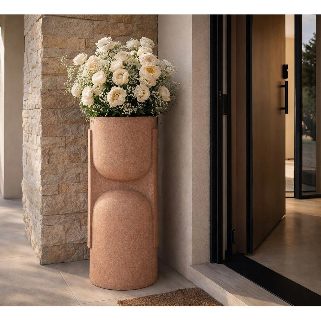Vaso per Piante VKH1039, Rosso, Poliresina, 38x36x91 cm