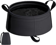 Bacino da viaggio pieghevole - Lavandino portatile - Campeggio e all'aperto - Tessuto nylon resistente alle abrasioni - 26,4 x 10 cm - Nero
