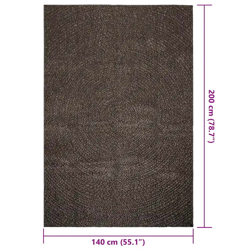 Tappeto ZIZUR Antracite 140x200 cm Aspetto Iuta Interni Esterni 4010348