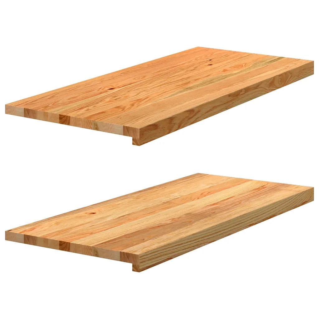 Davanzali 2 pz Marrone Chiaro 90x40x2 cm Legno Massello Rovere