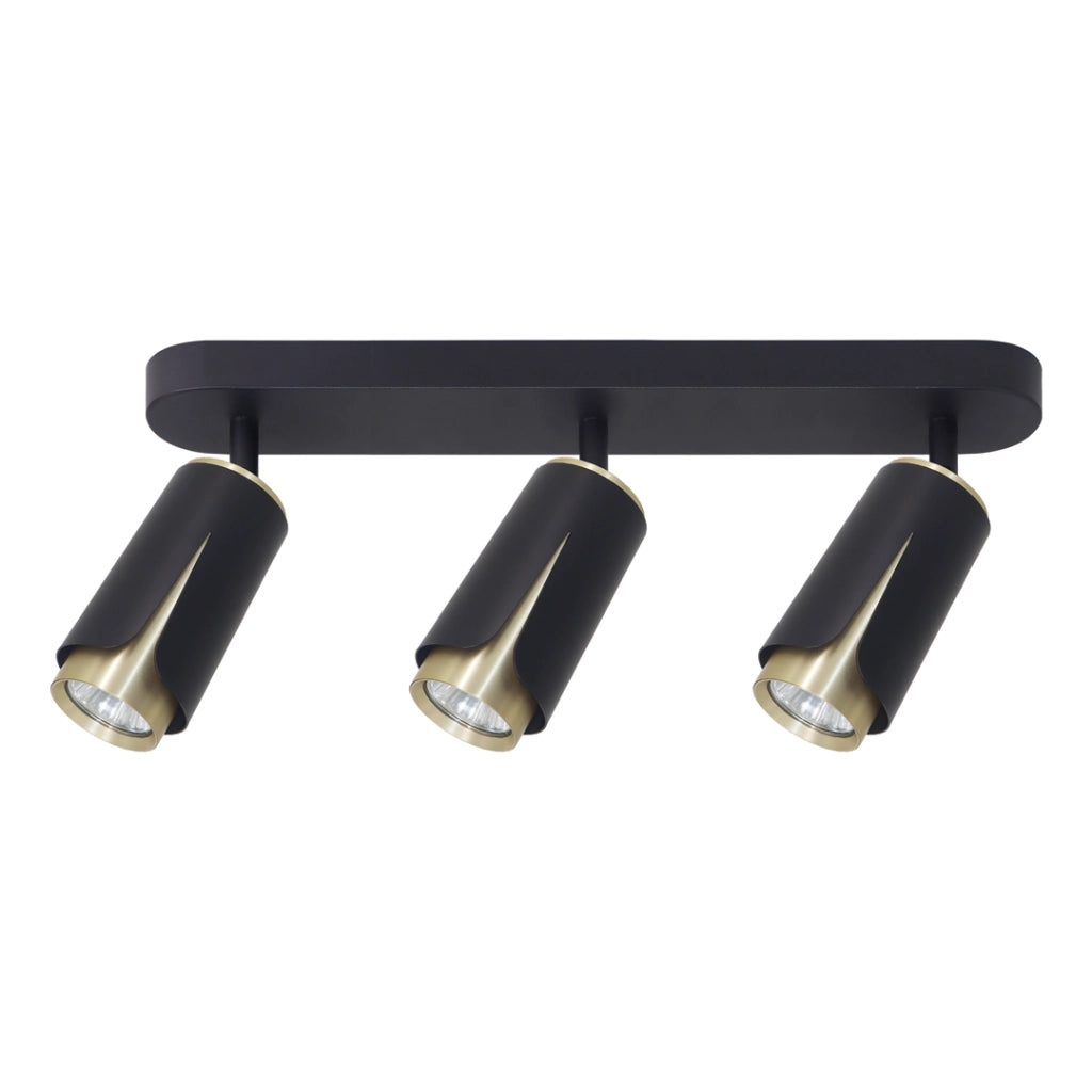 Plafoniera a barra Flower Milagro 3xGU10 nero-oro 8W