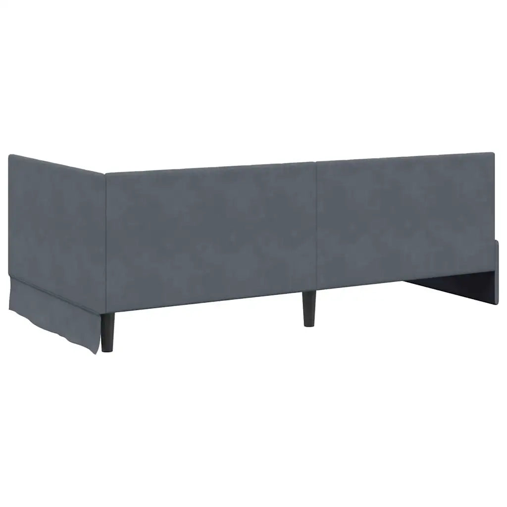 Cornice del letto ad angolo Grigio scuro 90 cm x 200 cm Velluto