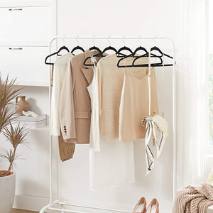 Grucce per abiti Valora in velluto nero 50 pezzi con ganci rotanti