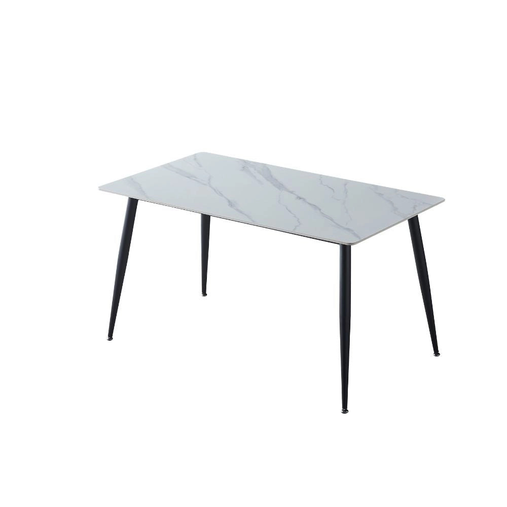 Tavolo rettangolare 140x80 effetto marmo bianco