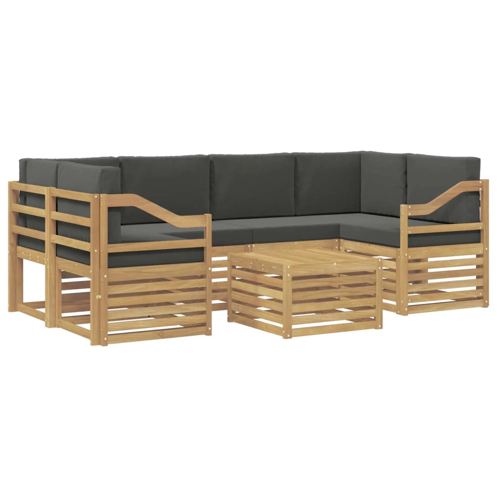 Set di divani da esterno 7 pcs Bianco e Antracite Poliestere