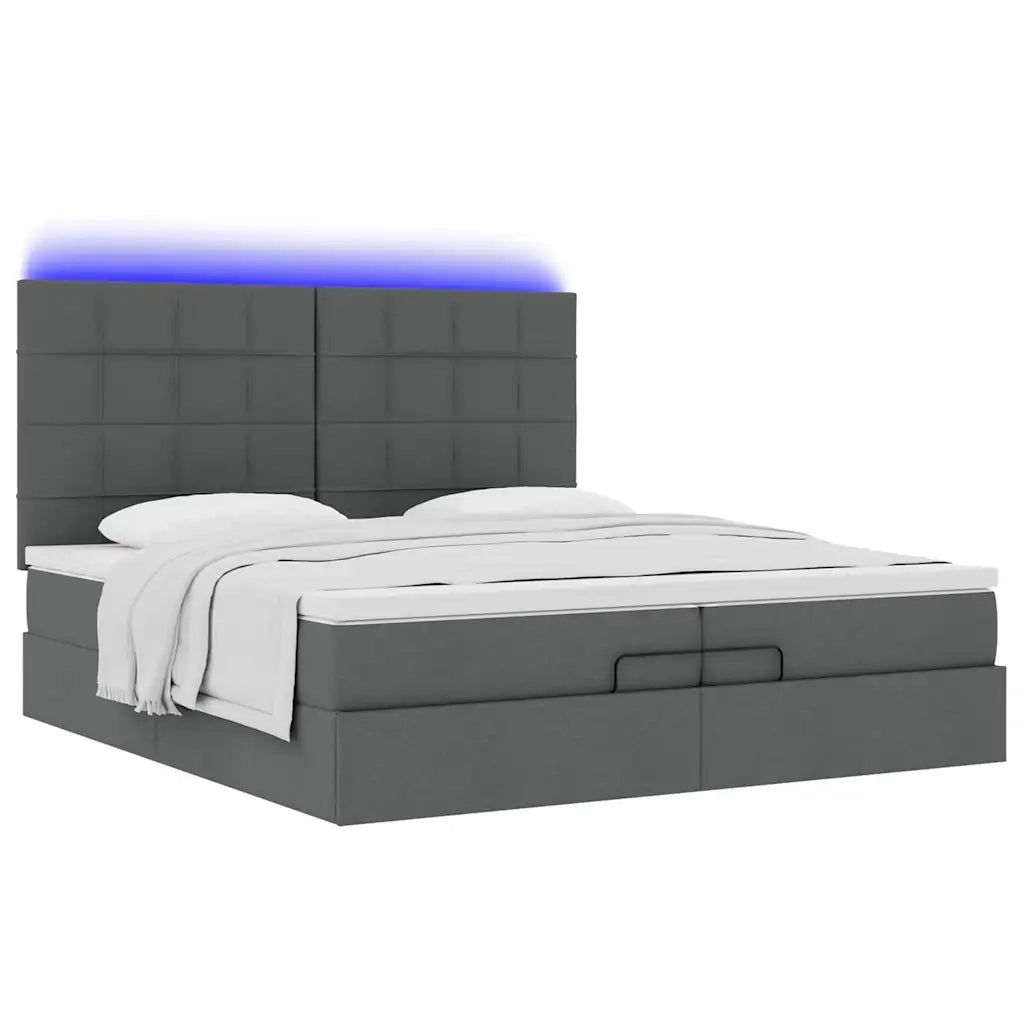 Struttura Letto Pouf con Materassi 200x200 cm in Tessuto 3314032