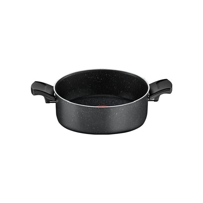 Lagostina RXZER23 Performa Tegame 2 Manici 26 cm Rivestimento Mineralis Antiaderente con Particelle Minerali Fondo in Acciaio Inox per Induzione Termo Signal colore Nero