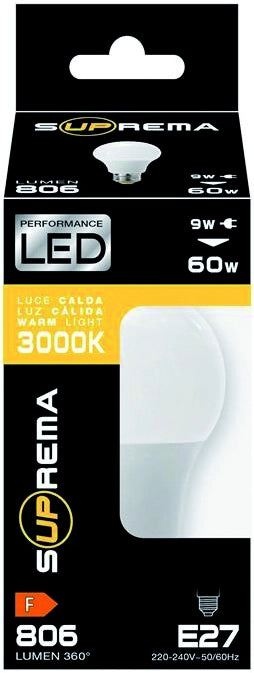 Suprema LAMPADA A LED GOCCIA E27  luce naturale   9 W - 806 lumen 12.00 pz