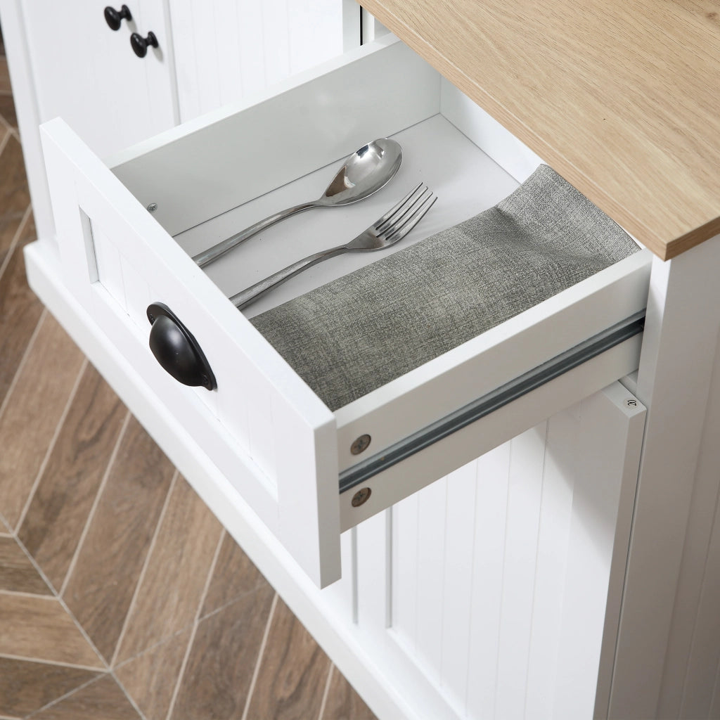 Armadio Cucina con Cassetti ¨C Zephmum ¨C Bianco 101x39x180cm