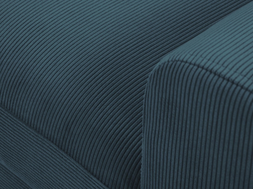 Cosmopolitan Design - Divano convertibile angolare sinistro con box "Kyoto" 4 posti in velluto a coste blu scuro 