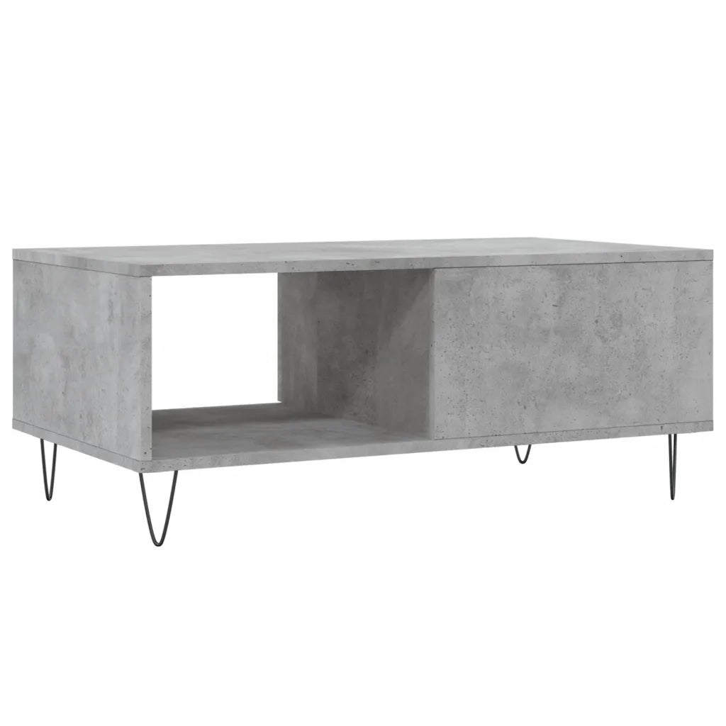 Tavolino Salotto-Tavolino da soggiorno-Tavolo Grigio Cemento 90x50x36,5 cm Legno Multistrato 299878