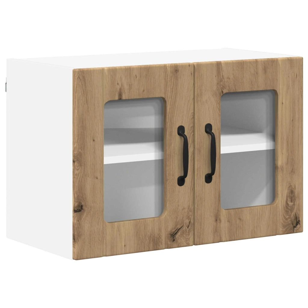 Pensile da cucina | Mobile in vetro da parete LUCCA 2 pz Rovere Artigianale