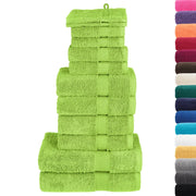 Set di asciugamani premium SOLUND 12 pezzi Verde mela 600 g/m2